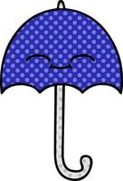 parapluie de dessin animé de style bande dessinée vecteur