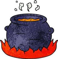 doodle cartoon texturé d'un pot de ragoût vecteur