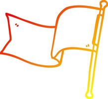 ligne de gradient chaud dessinant le drapeau rouge de dessin animé vecteur