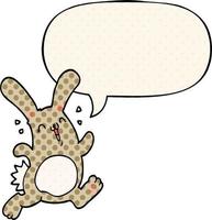 lapin de dessin animé et bulle de dialogue dans le style de la bande dessinée vecteur