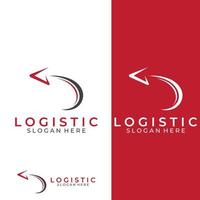 logo vectoriel de la société de logistique, logo d'icône de flèche, logo de livraison numérique rapide. en utilisant une édition vectorielle de logo simple et facile.