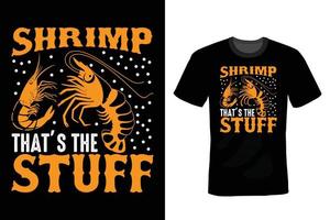 conception de t-shirt de crevettes, vintage, typographie vecteur