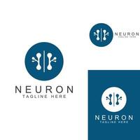 logo de neurone ou logo de cellule nerveuse avec modèle d'illustration de vecteur de concept.