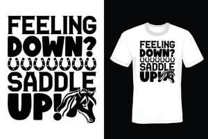 conception de t-shirt de cheval, vintage, typographie vecteur