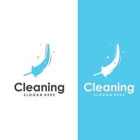 logo de nettoyage, logo de protection de nettoyage et logo de nettoyage de maison. avec un concept de conception de vecteur d'illustration de modèle.
