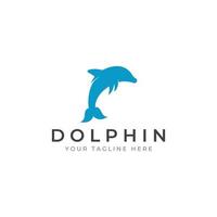 logo dauphin. dauphin sautant sur les vagues de la mer ou de la plage. avec l'édition d'illustrations vectorielles. vecteur