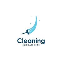 logo de nettoyage, logo de protection de nettoyage et logo de nettoyage de maison. avec un concept de conception de vecteur d'illustration de modèle.