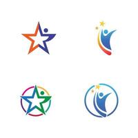 logo et symbole de l'étoile des gens vecteur