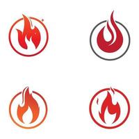 logo feu ou flamme, logo boule de feu et braises. à l'aide d'un concept de conception de modèle d'illustration vectorielle. vecteur