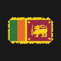 vecteur de brosse drapeau sri lanka. drapeau national