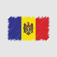 coups de pinceau du drapeau de la moldavie. drapeau national vecteur