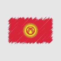 coups de pinceau du drapeau du kirghizistan. drapeau national vecteur