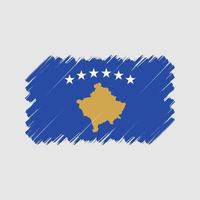 pinceau drapeau du kosovo. drapeau national vecteur