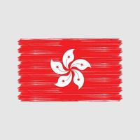brosse de drapeau de hong kong. drapeau national vecteur