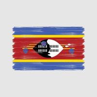 pinceau drapeau swaziland. drapeau national vecteur