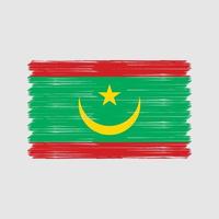 pinceau drapeau mauritanie. drapeau national vecteur