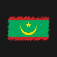 coups de pinceau du drapeau de la mauritanie. drapeau national vecteur