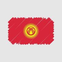 vecteur de brosse drapeau kirghizistan. drapeau national