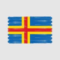 brosse de drapeau des îles aland. drapeau national vecteur