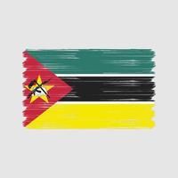 pinceau drapeau mozambicain. drapeau national vecteur