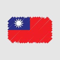 vecteur de brosse de drapeau de taiwan. drapeau national