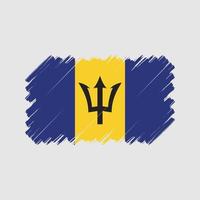 brosse de drapeau de la barbade. drapeau national vecteur