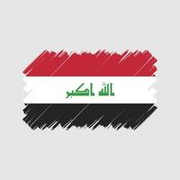 pinceau drapeau irakien. drapeau national vecteur