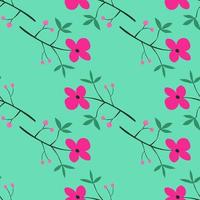 modèle sans couture de fleur dessiné main romantique. fond d'écran floral abstrait simple. doodle plantes arrière-plan sans fin. vecteur