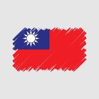 brosse de drapeau de taïwan. drapeau national vecteur