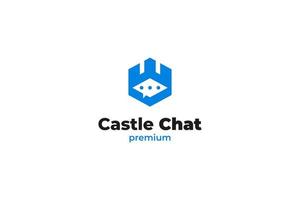 château plat chat bulle logo vecteur conception illustration idée