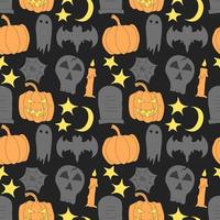 motif d'halloween sans couture. fond d'halloween de vecteur de griffonnage