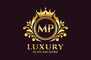 modèle de logo de luxe royal lettre initiale mp dans l'art vectoriel pour les projets de marque luxueux et autres illustrations vectorielles.