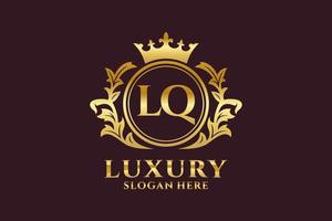 modèle initial de logo de luxe royal de lettre lq dans l'art vectoriel pour des projets de marque luxueux et d'autres illustrations vectorielles.