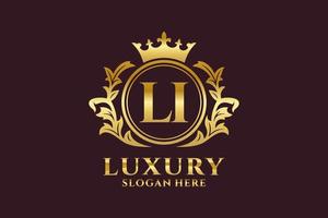 modèle de logo de luxe royal lettre initiale li dans l'art vectoriel pour les projets de marque luxueux et autres illustrations vectorielles.