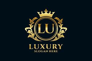 modèle de logo de luxe royal de lettre lu initiale dans l'art vectoriel pour des projets de marque luxueux et d'autres illustrations vectorielles.