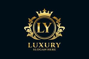 modèle de logo de luxe royal lettre initiale ly dans l'art vectoriel pour les projets de marque de luxe et autres illustrations vectorielles.