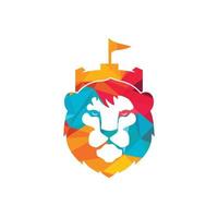 modèle de conception de logo vectoriel lion fort.