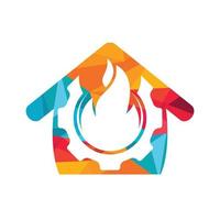 création de logo vectoriel d'engrenage d'incendie.