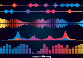 Ensembles vectoriels d'icônes de barres lumineuses colorées vecteur