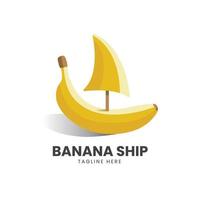 navire avec logo banane vecteur