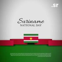 fête nationale du surinam. bannière, carte de voeux, conception de flyer. conception de modèle d'affiche vecteur