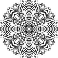 dessin au trait de conception de mandala décoratif, art traditionnel de diwali rangoli pour la présentation powerpoint. vecteur