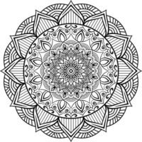 dessin au trait de conception de mandala décoratif, art traditionnel de diwali rangoli pour la présentation powerpoint. vecteur