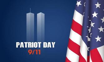 9-11 usa n'oubliez jamais le 11 septembre 2001. carte de voeux, bannière, affiche. illustration vectorielle.