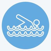 icône natation. adapté au symbole de l'été. façon yeux bleus. conception simple modifiable. vecteur de modèle de conception. illustration simple