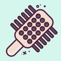 brosse à cheveux icône. adapté au symbole du salon de coiffure. style mbé. conception simple modifiable. vecteur de modèle de conception. simple illustration