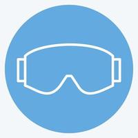 icône poche en verre pour lunettes. adapté au symbole de vêtements de sport. façon yeux bleus. conception simple modifiable. vecteur de modèle de conception. simple illustration