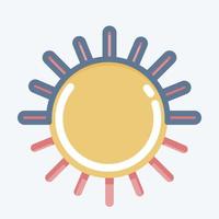 icône soleil. adapté au symbole de l'été. style de griffonnage. conception simple modifiable. vecteur de modèle de conception. simple illustration