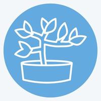 icône bonsaï. adapté au symbole du jardin. façon yeux bleus. conception simple modifiable. vecteur de modèle de conception. simple illustration