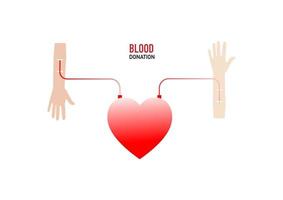 notion de don de sang. transfusion de sang du donneur au receveur. illustration vectorielle. vecteur